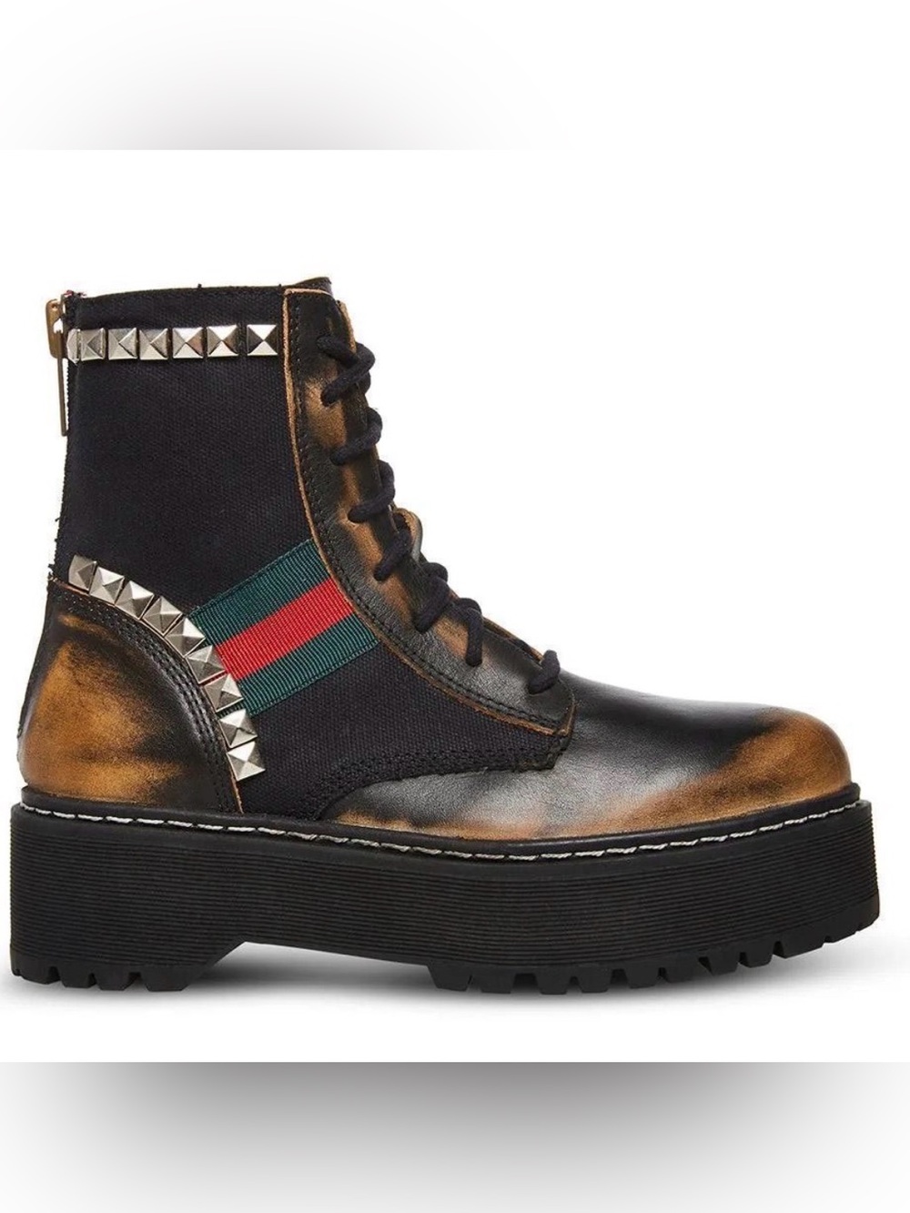 NWOT Steve Madden Burner
Leather Mixed Media Combat &
Lace-up Boots $140 Sz 6.5